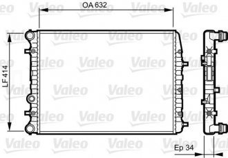 Купити 732864 Valeo Радіатор охолодження двигуна Кордоба (1.2, 1.4, 1.6, 1.9, 2.0)