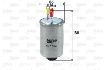 Купить 587503 Valeo Топливный фильтр (прямоточный) Фокус 1 1.8 TDCi