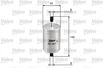 Купить 587001 Valeo Топливный фильтр (прямоточный) Скудо (1.6, 2.0, 2.0 16V)