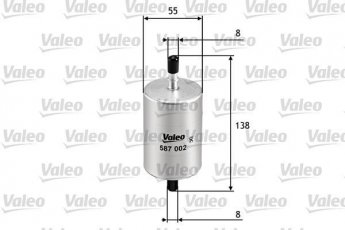Купити 587002 Valeo Паливний фільтр (прямоточний) Trafic 2 (2.0, 2.0 16V)