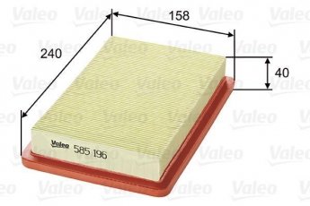 Купить 585196 Valeo Воздушный фильтр (угловой) Мазда 323 (БА, БJ) (1.3, 1.5, 1.6, 1.8, 2.0)