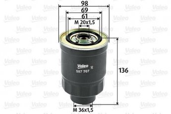 Купить 587707 Valeo Топливный фильтр (накручиваемый) Vitara (2.0 TD, 2.0 TD Intercooler)