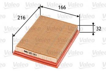 Купить 585083 Valeo Воздушный фильтр  Мазда 2 (1.2, 1.3, 1.4, 1.6)