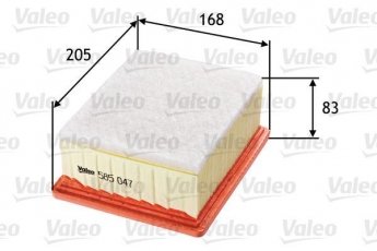 Купить 585047 Valeo Воздушный фильтр  Partner (1.9 D, 2.0 HDI, 2.0 HDi)