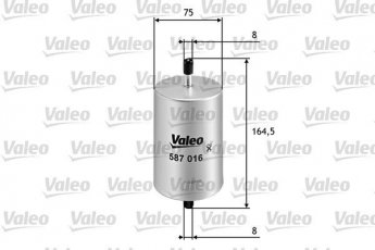 Купить 587016 Valeo Топливный фильтр (прямоточный) Laguna 1 (1.8, 1.9, 2.0, 3.0)