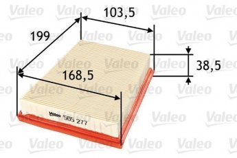 Купить 585277 Valeo Воздушный фильтр (угловой) Фьюжин (1.6, 1.6 TDCi)