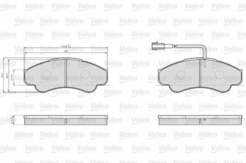 Купить 872919 Valeo Тормозные колодки передние Boxer (2.0, 2.2, 2.8) с датчиком износа