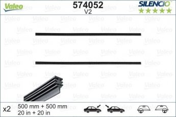 Купить 574052 Valeo - Комплект резиноэлементов Silencio (картон. упаковка)  x 2шт.