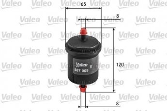 Купить 587009 Valeo Топливный фильтр (прямоточный) Punto (55 1.1, 60 1.2)