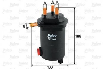 Купить 587504 Valeo Топливный фильтр (прямоточный) Micra 1.5 dCi