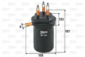 Купить 587531 Valeo Топливный фильтр (прямоточный) Сценик 2 1.5 dCi