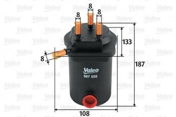 Купить 587555 Valeo Топливный фильтр (прямоточный) Megane 2 1.5 dCi