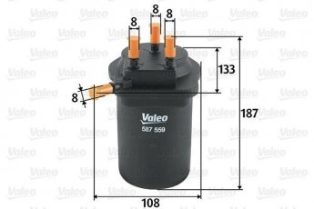 Купить 587559 Valeo Топливный фильтр (прямоточный) Меган 2 1.5 dCi
