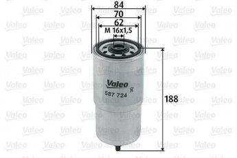 Купить 587724 Valeo Топливный фильтр (накручиваемый) Marea (1.9 JTD, 1.9 JTD 105, 2.4 JTD 130)