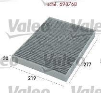 Купити 698768 Valeo Салонний фільтр (из активированного угля) Audi Q7 (3.0, 3.6, 4.1, 4.2, 5.9)