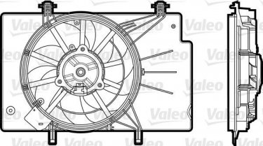 Купить 696344 Valeo Вентилятор охлаждения Fiesta 6 (1.0, 1.2, 1.4, 1.5, 1.6)