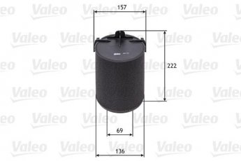 Купить 585742 Valeo Воздушный фильтр (круглый) Caddy (1.2, 1.6, 2.0)