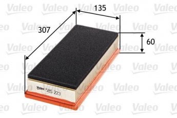 Купить 585223 Valeo Воздушный фильтр (угловой) Альфа Ромео  (1.6, 2.0, 3.2)