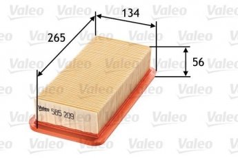 Купить 585209 Valeo Воздушный фильтр (угловой) Акцент (1.4 GL, 1.5 CRDi GLS, 1.6 GLS)