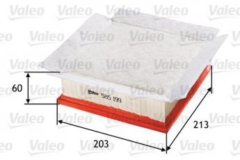 Купить 585199 Valeo Воздушный фильтр (угловой) Корса Д (1.0, 1.2, 1.4, 1.6, 1.7)