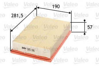 Купить 585186 Valeo Воздушный фильтр (угловой) Вольво С40 2 (1.6, 1.8, 2.0)