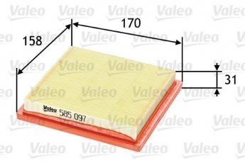 Купить 585097 Valeo Воздушный фильтр  Микра (1.0, 1.2, 1.3, 1.4)