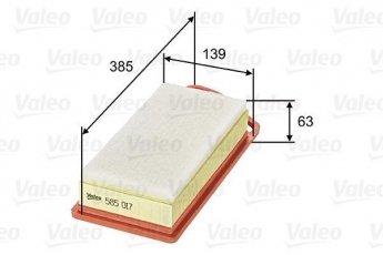 Купить 585017 Valeo Воздушный фильтр  Citroen C3 (1.4 HDi, 1.4 HDi 70)