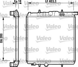 Купити 732885 Valeo Радіатор охолодження двигуна Peugeot 206 (1.1, 1.4, 1.6)