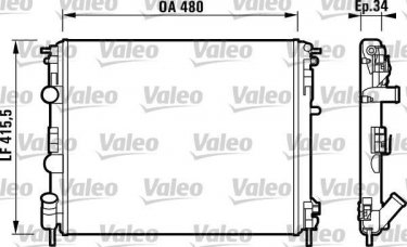 Купити 732721 Valeo Радіатор охолодження двигуна Logan 1 (1.4, 1.5 dCi, 1.6)