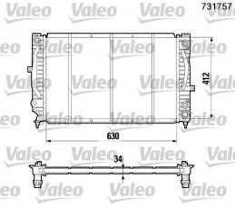 Купити 731757 Valeo Радіатор охолодження двигуна Audi A6 C5 (2.4, 2.7, 2.8)