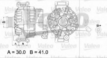 Купити 437449 Valeo Генератор  БМВ Е60 (Е60, Е61) с ременным шкивом без разъема тахометра