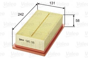 Купить 585118 Valeo Воздушный фильтр  Альфа Ромео  1.9 TD