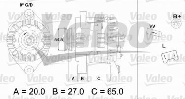 Генератор 437329 Valeo – с ременным шкивом с разъемом тахометра фото 2