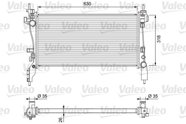 Купить 701718 Valeo Радиатор охлаждения двигателя Нэмо (1.2, 1.4)