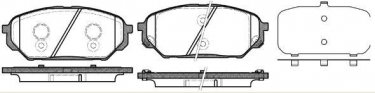 Купити 1322.12 Remsa Гальмівні колодки передні Ай Икс 55 (3.0 V6 CRDi 4WD, 3.8 V6, 3.8 V6 4WD) с звуковым предупреждением износа