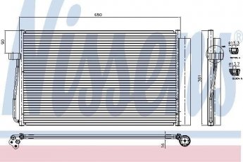 Купить 94747 Nissens Радиатор кондиционера БМВ Е60 (Е60, Е61) (2.0, 2.5, 3.0)