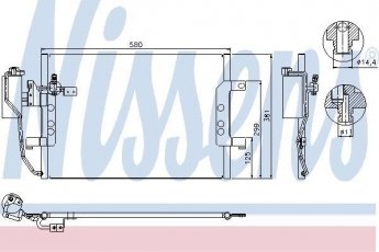 Купити 94588 Nissens Радіатор кондиціонера A-Class W168 (1.4, 1.6, 1.7, 1.9, 2.1)