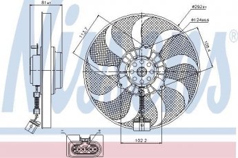 Купити 85715 Nissens Вентилятор охолодження Bora (1.4 16V, 1.6 16V, 1.6 FSI)