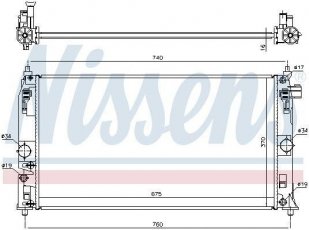 Купити 606543 Nissens Радіатор охолодження двигуна Prius (1.8 Hybrid, 1.8 Hybrid E-Four 4WD)