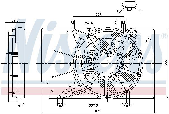 Купити 85910 Nissens Вентилятор охолодження B-Max (1.5 TDCi, 1.6 TDCi, 1.6 Ti)