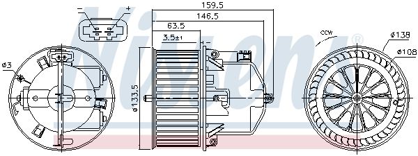 Купить 87761 Nissens Вентилятор печки XC70 (2.0, 2.4, 2.5, 3.0, 3.2)