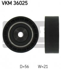 Купить VKM 36025 SKF Ролик приводного ремня Kangoo (1.0, 1.2, 1.2 16V), D-наружный: 56 мм, ширина 21 мм