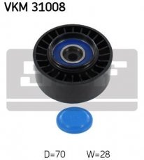Купить VKM 31008 SKF Ролик приводного ремня Crafter (2.0 TDI, 2.0 TDI 4motion), D-наружный: 70,3 мм, ширина 28,2 мм