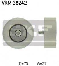 Купить VKM 38242 SKF Ролик приводного ремня BMW X5 3.0 d, D-наружный: 70 мм, ширина 27 мм