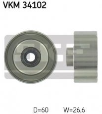 Купити VKM 34102 SKF Ролик приводного ременя, D-зовнішній 60 мм, ширина 26,6 мм