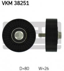 Купити VKM 38251 SKF Ролик приводного ременя 6-series 630 i, D-зовнішній: 80 мм, ширина 26 мм