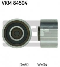 Купить VKM 84504 SKF Ролик приводного ремня Terracan (2.9 CRDi, 2.9 CRDi 4WD), D-наружный: 60 мм, ширина 34 мм