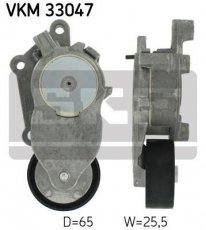 Купити VKM 33047 SKF Ролик приводного ременя Сітроен С4 1.6 HDi, D-зовнішній: 65 мм, ширина 25,5 мм