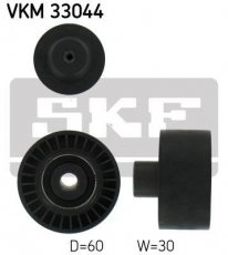 Купить VKM 33044 SKF Ролик приводного ремня Мазда 3 1.6 DI Turbo, D-наружный: 60 мм, ширина 30 мм