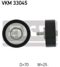 Купить VKM 33045 SKF Ролик приводного ремня Peugeot 406 2.2 HDi, D-наружный: 70 мм, ширина 25 мм